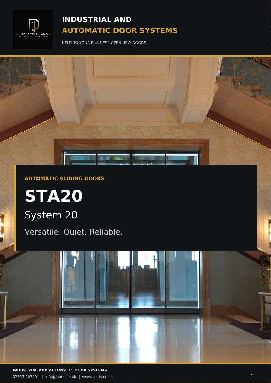 STA20 automatic sliding door system brochure cover